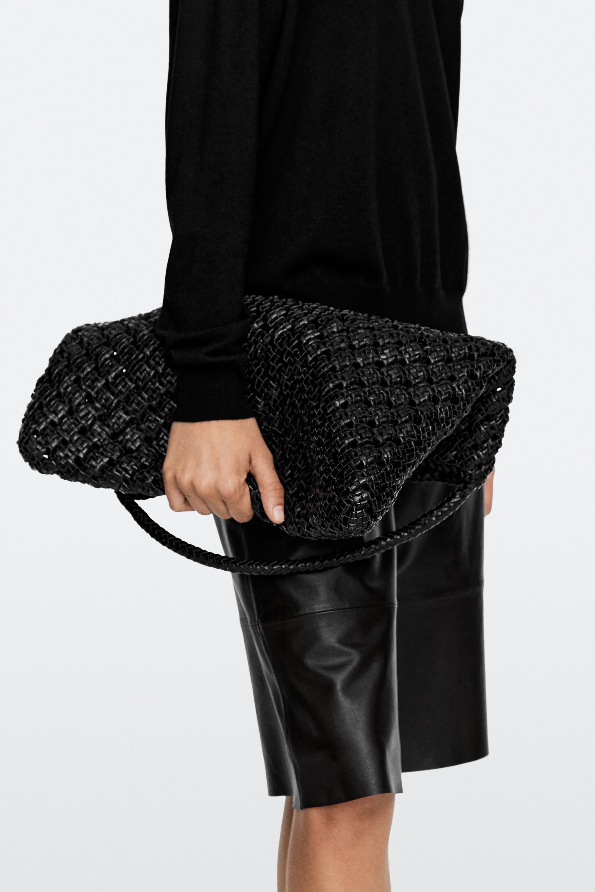 Braided nappa leather bag